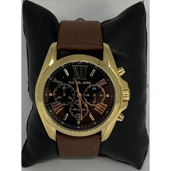 Michael Kors MK5739 Womens Brown Leather Analog Dial Quartz Genuine Watch HK1110 - Picture 3 of 12